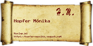 Hopfer Mónika névjegykártya